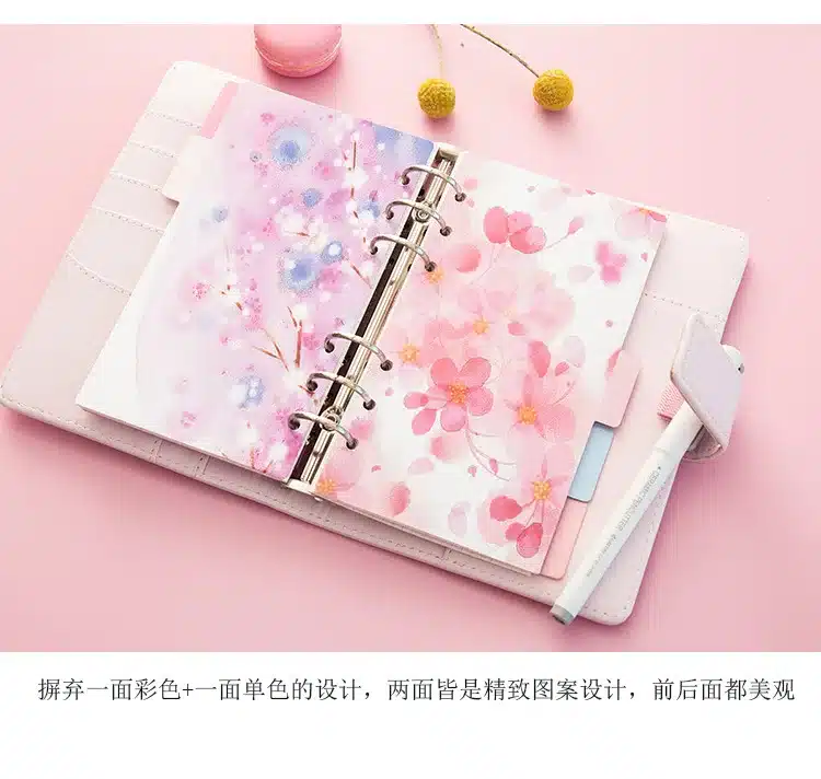 5pcs/lot Cherry Blossom Diary Notebook Accessories Creative A5/A6 Spiral Dividers Planner Filler Paper Matching Dokibook Filofax 4
