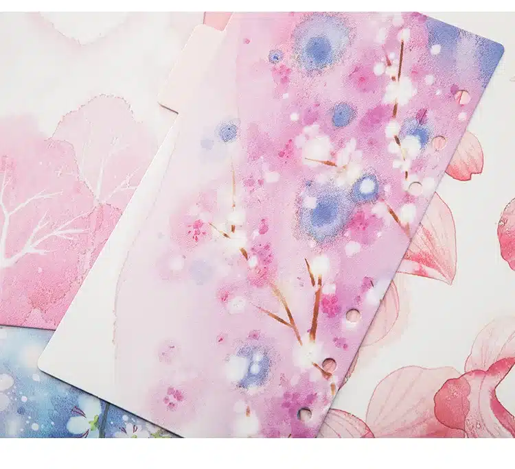 5pcs/lot Cherry Blossom Diary Notebook Accessories Creative A5/A6 Spiral Dividers Planner Filler Paper Matching Dokibook Filofax 8