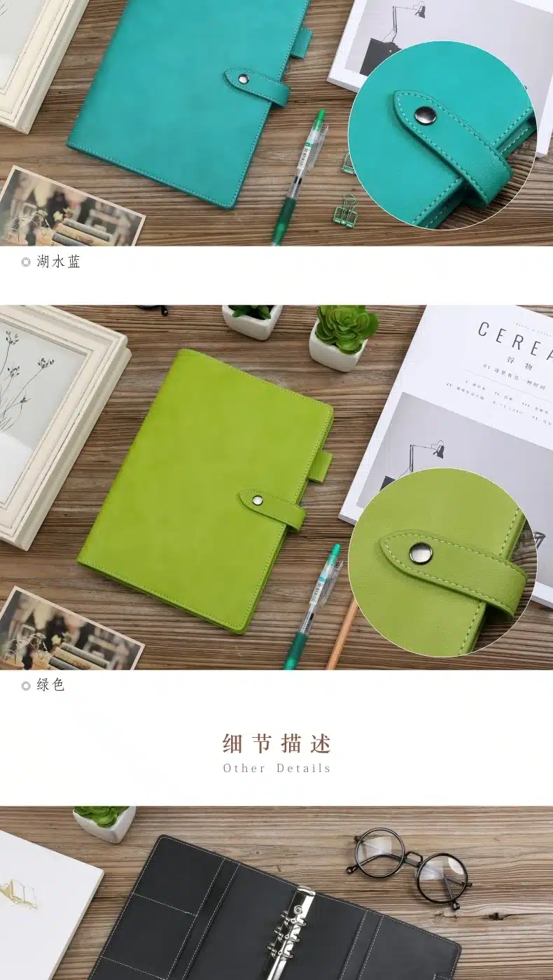 Yiwi A5 A6 Vintage Loose Leaf Refillable Spiral Notebook Dairy Planner Filofax Travel Journal Notepads Simple Light Custom 3
