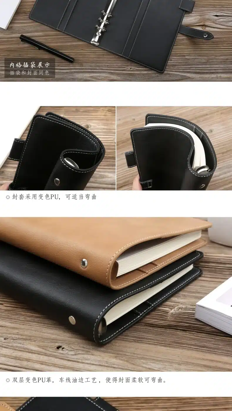 Yiwi A5 A6 Vintage Loose Leaf Refillable Spiral Notebook Dairy Planner Filofax Travel Journal Notepads Simple Light Custom 4