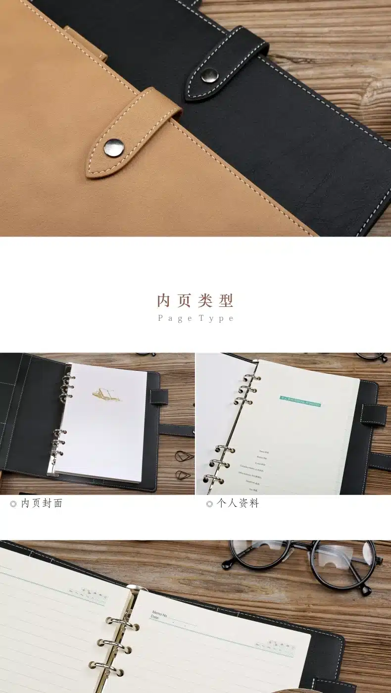 Yiwi A5 A6 Vintage Loose Leaf Refillable Spiral Notebook Dairy Planner Filofax Travel Journal Notepads Simple Light Custom 5
