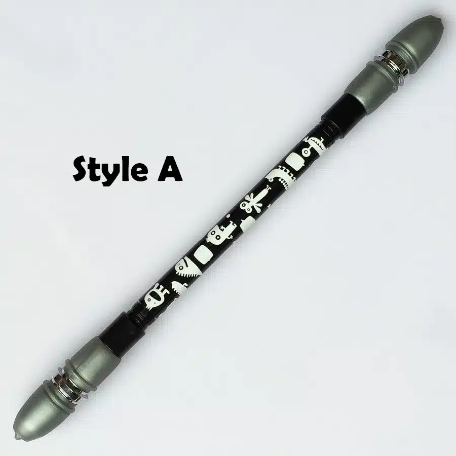 Non Slip Twirling Spinning Pen Spinning Trick Rolling Ballpoint Pen Blue Ink Refill Finger Playing Matting Pen School Office Set 13