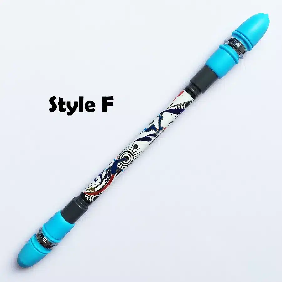Non Slip Twirling Spinning Pen Spinning Trick Rolling Ballpoint Pen Blue Ink Refill Finger Playing Matting Pen School Office Set 18