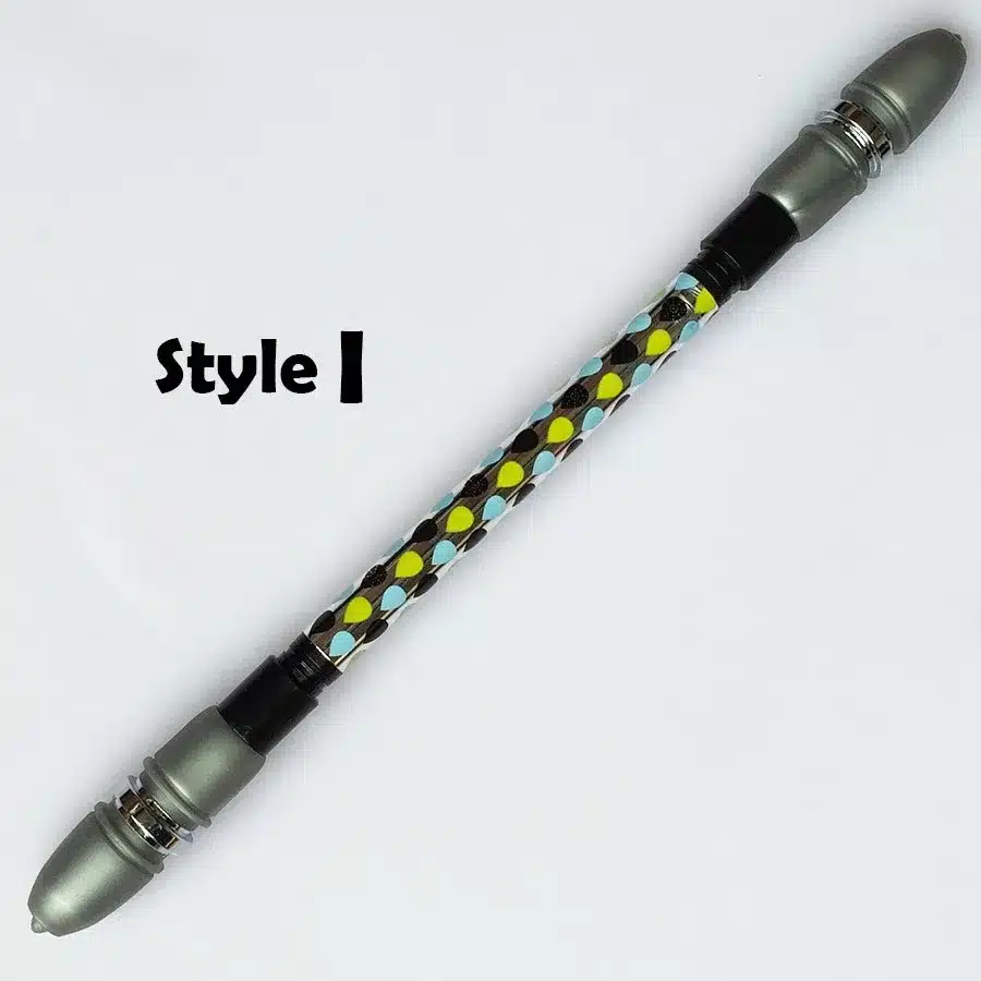 Non Slip Twirling Spinning Pen Spinning Trick Rolling Ballpoint Pen Blue Ink Refill Finger Playing Matting Pen School Office Set 21