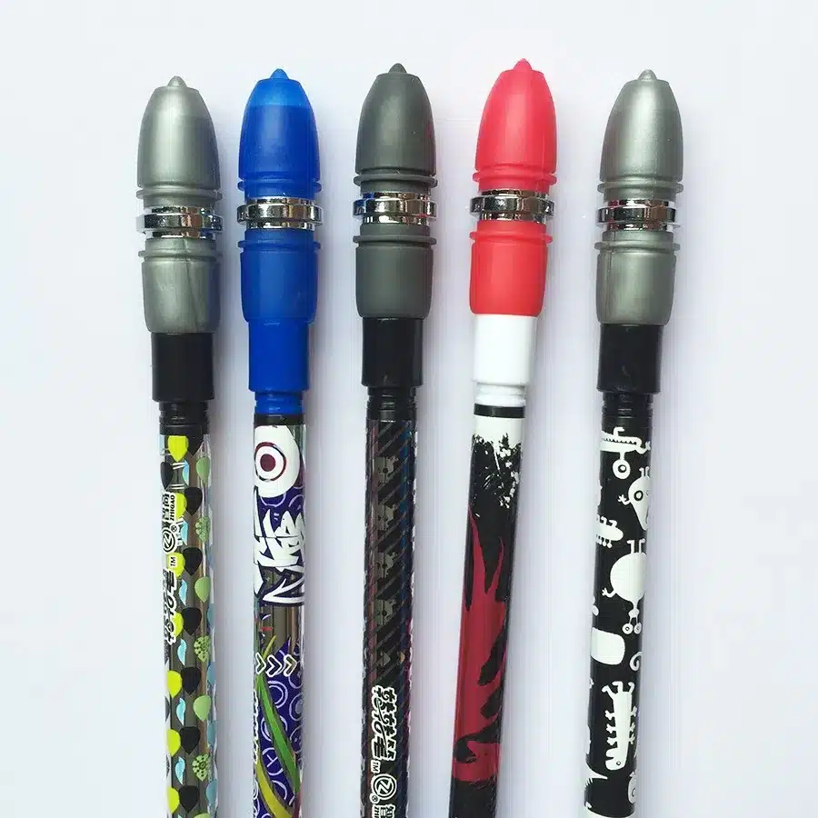 Non Slip Twirling Spinning Pen Spinning Trick Rolling Ballpoint Pen Blue Ink Refill Finger Playing Matting Pen School Office Set 32