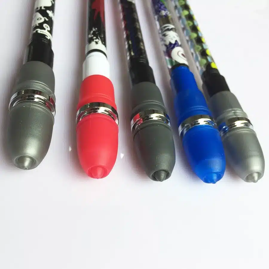 Non Slip Twirling Spinning Pen Spinning Trick Rolling Ballpoint Pen Blue Ink Refill Finger Playing Matting Pen School Office Set 36