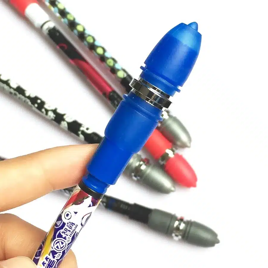 Non Slip Twirling Spinning Pen Spinning Trick Rolling Ballpoint Pen Blue Ink Refill Finger Playing Matting Pen School Office Set 37