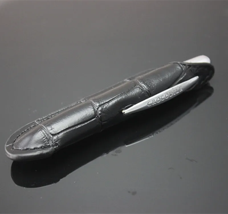 Mini Crocodile 9cm ballpoint pen Black + Pouch Neat Convience Office Supplies Luxury Metal silver gift box 9