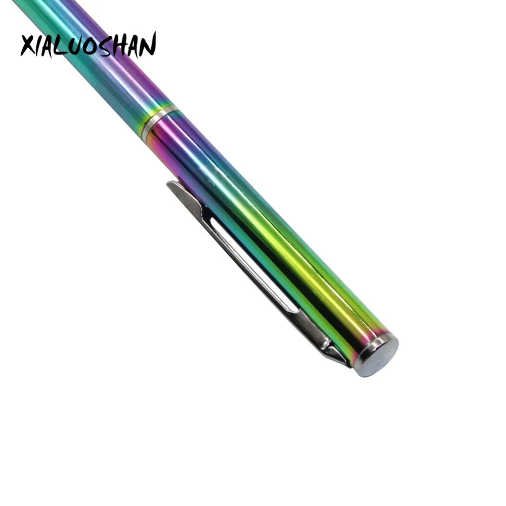 2pcs/set Colorful Rainbow Ballpoint pen Stainless Steel Metal Stationery Lightweight Portable Writing Supplies 7