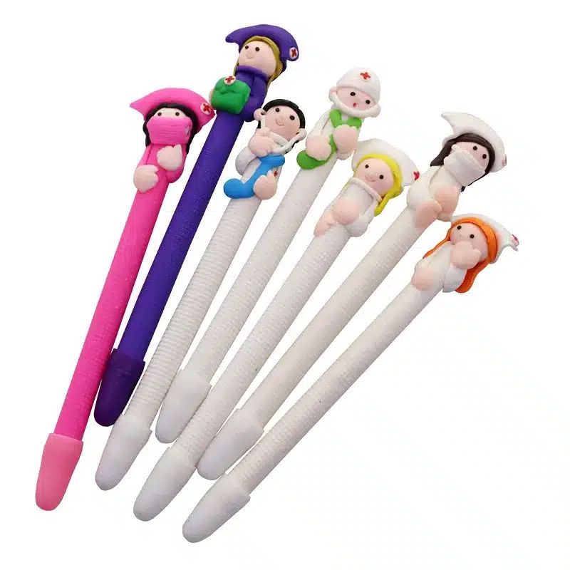 Nurse Appearance Ballpoint Pen 0.5mm Pen Tip Black Refill School Student Stationery Office Writing Pen Gift Pen 12