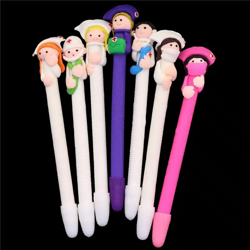 Nurse Appearance Ballpoint Pen 0.5mm Pen Tip Black Refill School Student Stationery Office Writing Pen Gift Pen 14