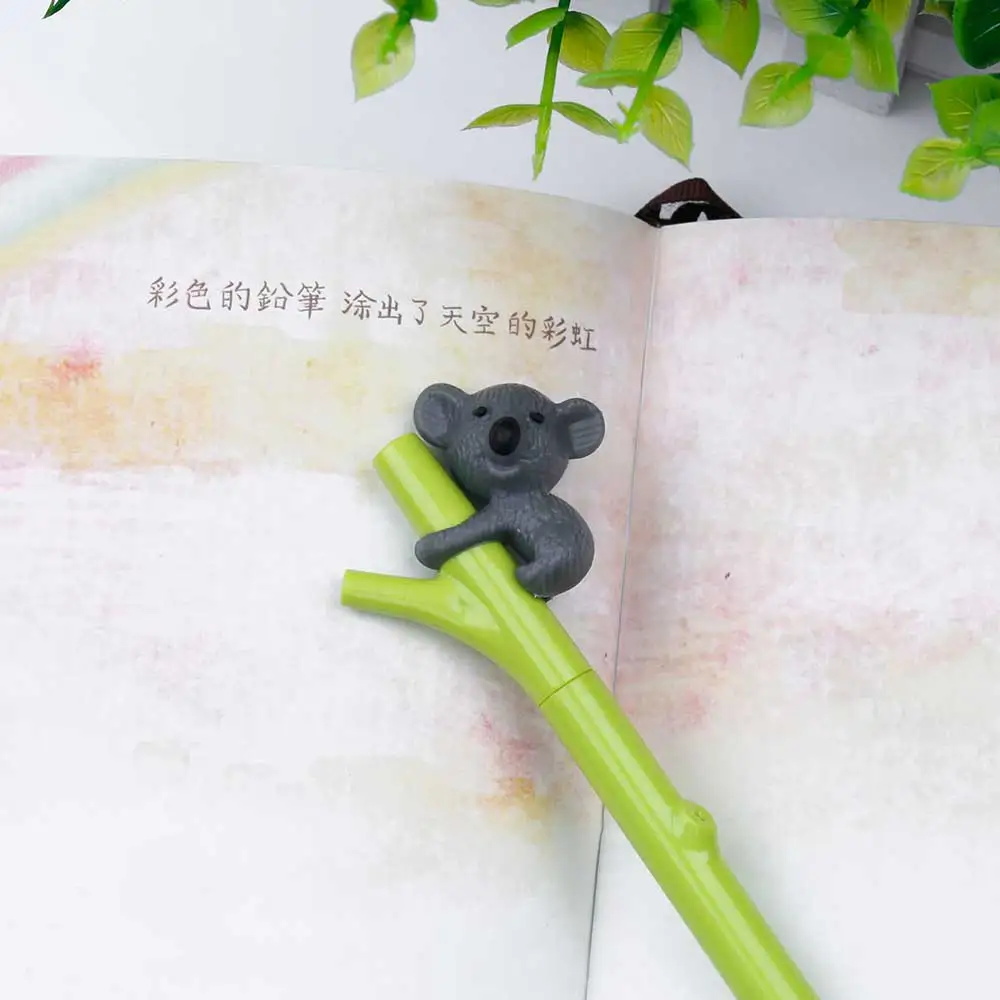 Cute Animal Pen Creative Stationery Gel Ink Pen 0.5mm Black Pens Student Supplies TOMTOSH 16