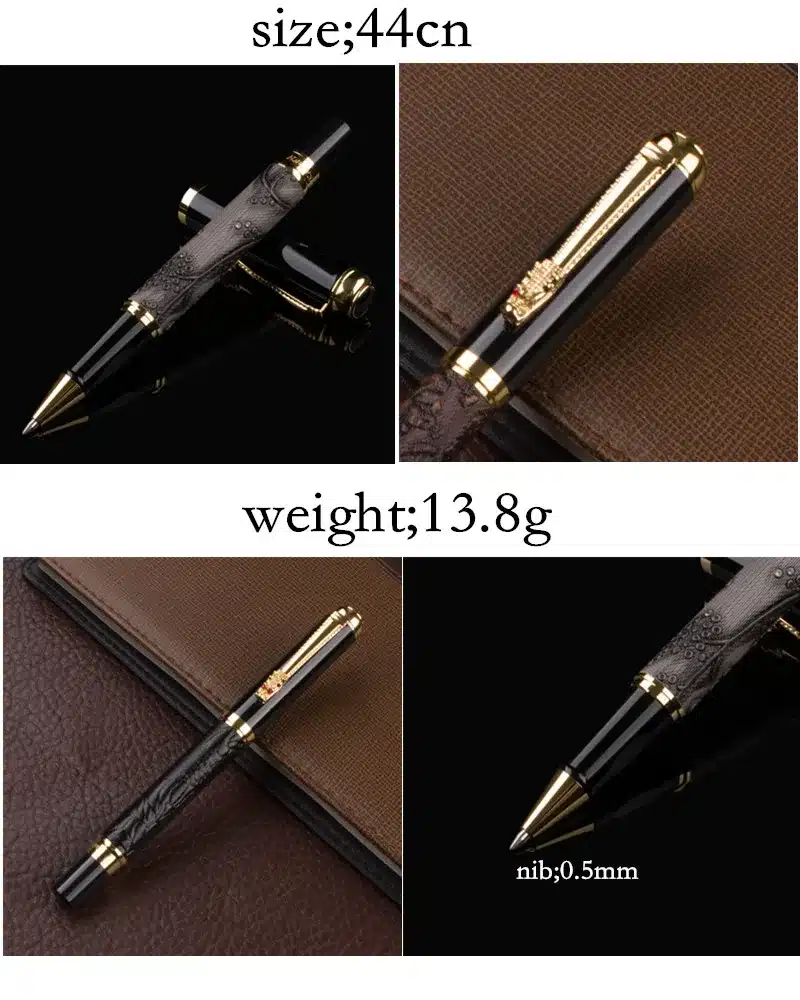 Luxury Gift Pen Set High Quality Dragon Roller ball Pen with Original Case Metal Ballpoint Pens for Christmas Gift 10