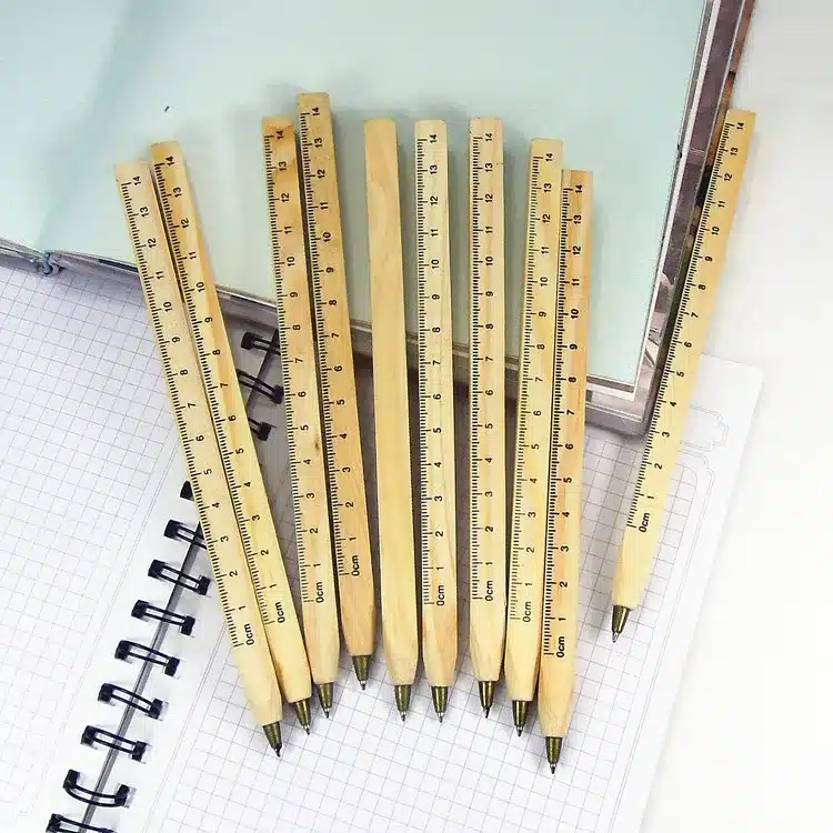 1pcs/lot New handmade wooden Environmental Ruler design Manual DIY Multifunction ballpoint pen ballpen 10