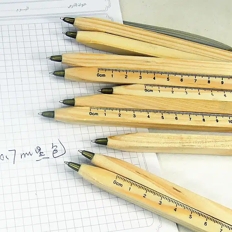 1pcs/lot New handmade wooden Environmental Ruler design Manual DIY Multifunction ballpoint pen ballpen 14
