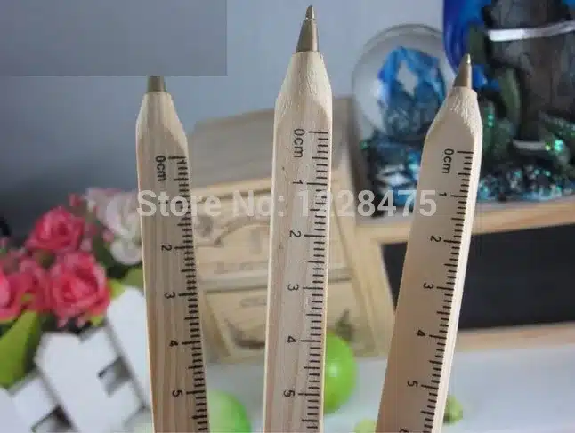 1pcs/lot New handmade wooden Environmental Ruler design Manual DIY Multifunction ballpoint pen ballpen 17