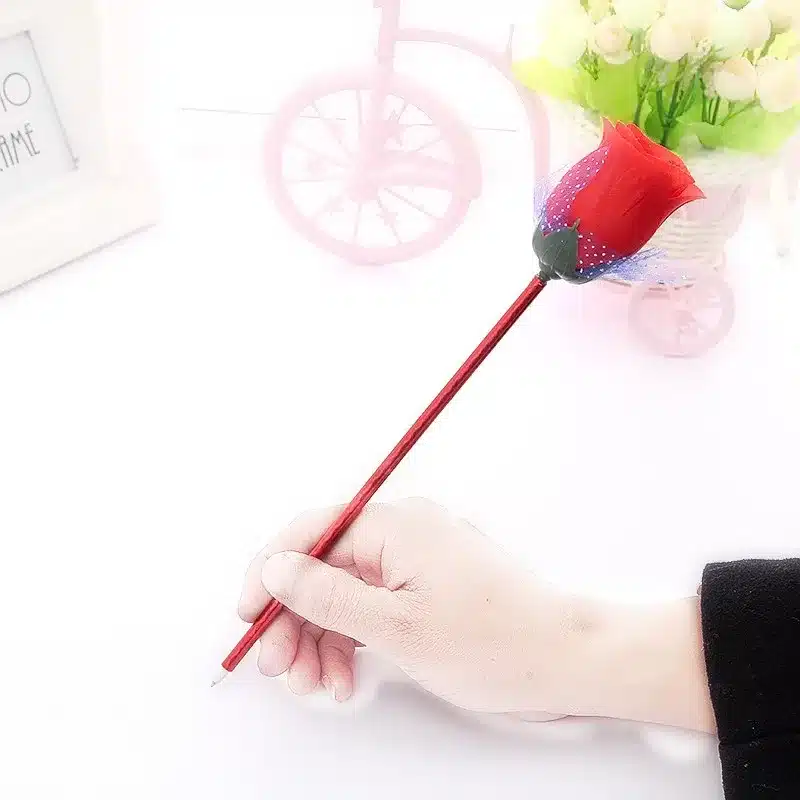 rose ballpoint pen New creative flower decoration beautiful office stationery personalized Valentine's Day wedding gift 2