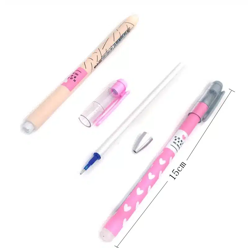 3 Pcs/Set Heart Dots Erasable Pen Blue / Black Ink Magic Ballpoint Pen 0.38mm For School Office Writing Supply Kids Stationery 4