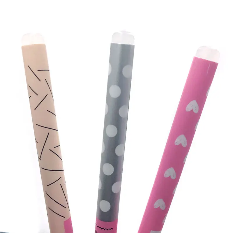 3 Pcs/Set Heart Dots Erasable Pen Blue / Black Ink Magic Ballpoint Pen 0.38mm For School Office Writing Supply Kids Stationery 6