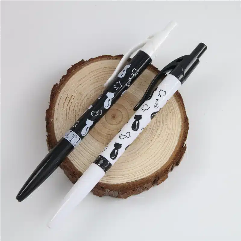 1 Pc Cute Black White Cat Ballpoint Pen Kawaii 0.5mm Blue Stationery Pen For Kids Office School Supplies Estojo Escolar 10
