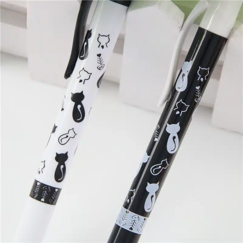 1 Pc Cute Black White Cat Ballpoint Pen Kawaii 0.5mm Blue Stationery Pen For Kids Office School Supplies Estojo Escolar 13