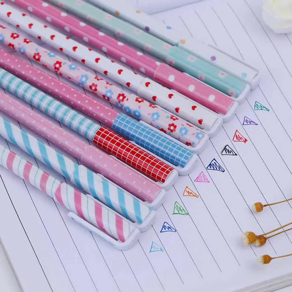 TOMTOSH 2017 New 10 Pcs/Color Gel Pen Kawaii Stationery Korean Flower Canetas Escolar Papelaria Gift Office School Supplies 12