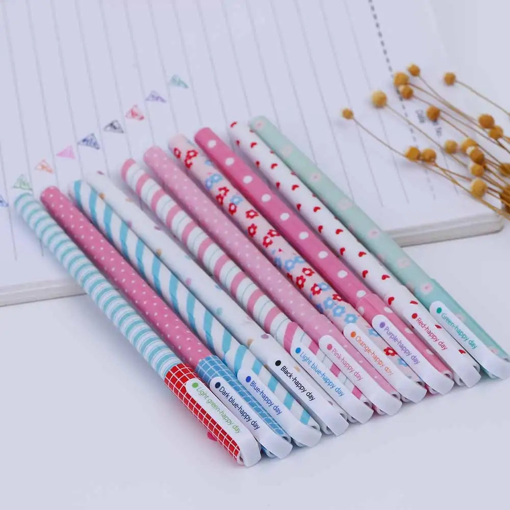 TOMTOSH 2017 New 10 Pcs/Color Gel Pen Kawaii Stationery Korean Flower Canetas Escolar Papelaria Gift Office School Supplies 13