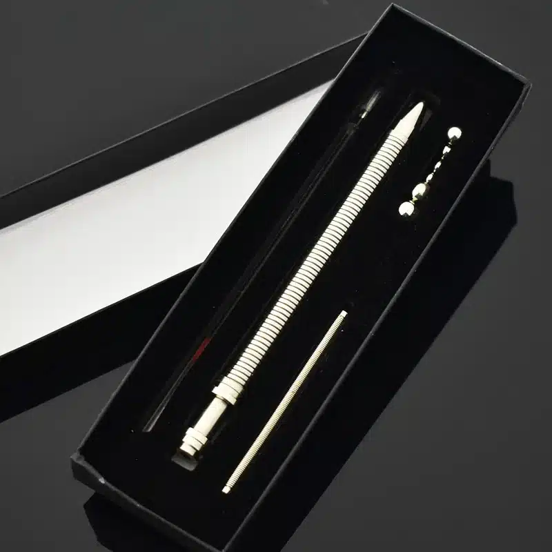 Student Creative Funny Metal Think Ink Pen Magnetic Bendable Gel Pen With Paper Box Novelty Gift For Writing 11