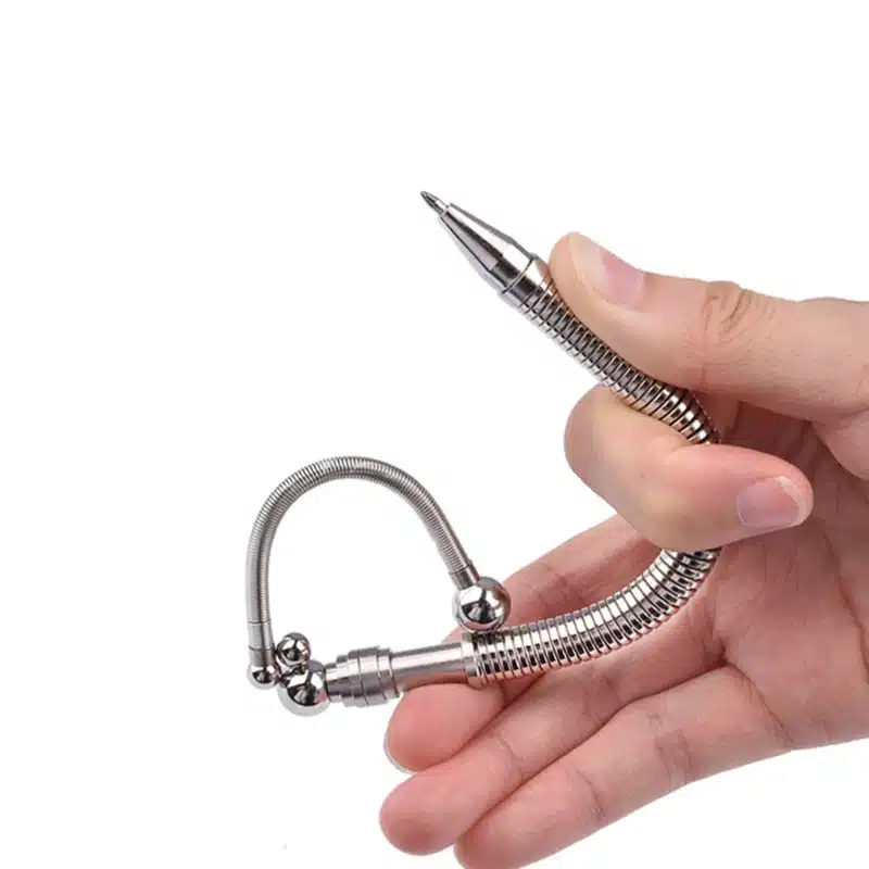 Student Creative Funny Metal Think Ink Pen Magnetic Bendable Gel Pen With Paper Box Novelty Gift For Writing 12