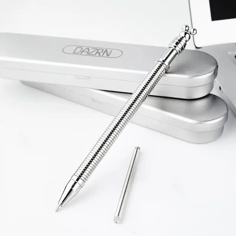 Student Creative Funny Metal Think Ink Pen Magnetic Bendable Gel Pen With Paper Box Novelty Gift For Writing 13