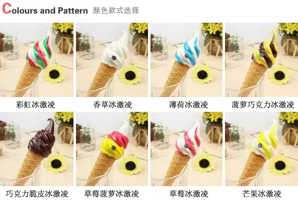 Cute Kawaii Plastic Ballpoint Pens Creative Ice Cream Ball Pen Caneta Novelty Item Gifts for kids Students Korean Stationery 11