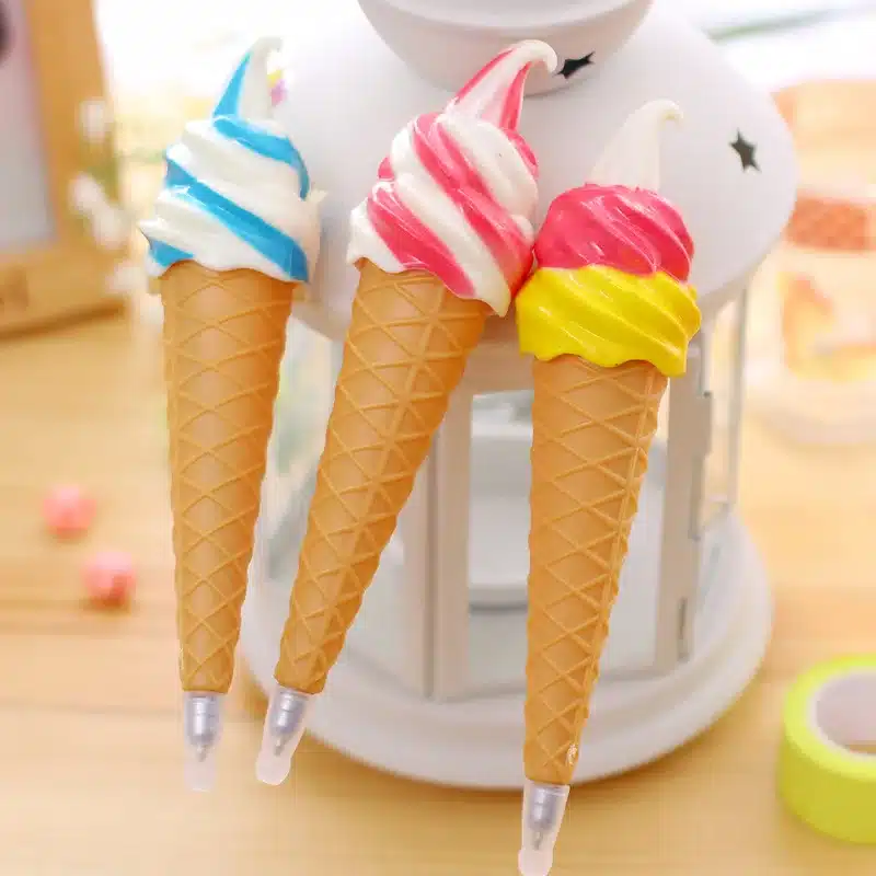 Cute Kawaii Plastic Ballpoint Pens Creative Ice Cream Ball Pen Caneta Novelty Item Gifts for kids Students Korean Stationery 14