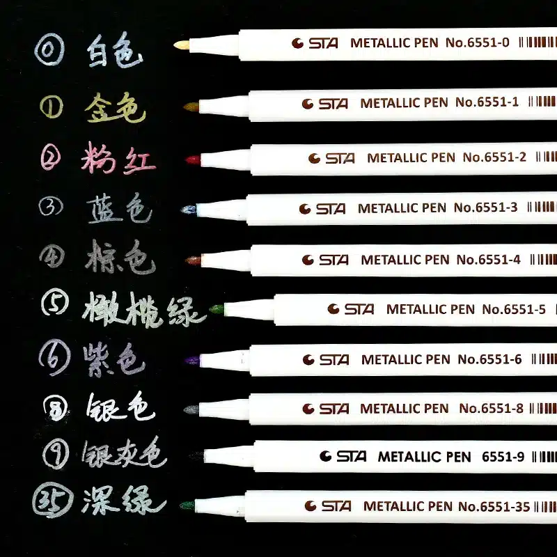 2017 New Sta 10 Colors Metallic Marker Pen Diy Scrapbooking Crafts Soft Brush Pen Art Marker Pen For Stationery School Supplies 10