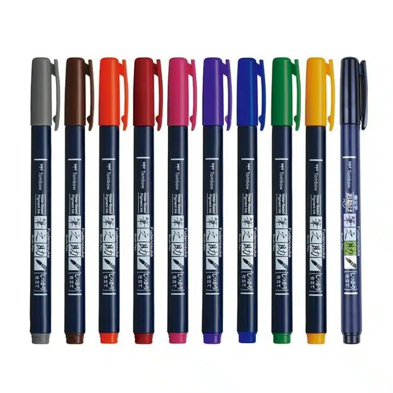 Japan Import Tombow Fudenosuke Brush Lettering Pen Calligraphy Writing Drawing Pens Art Marker for Bullet Journaling Card Making 13