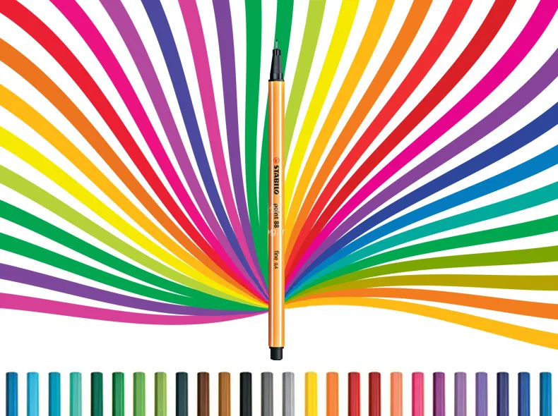 25pcs STABILO Point 88 Fineliner Fiber Pen Art Marker 0.4mm Felt Tip Sketching Anime Artist Illustration Technical Drawing Pens 9