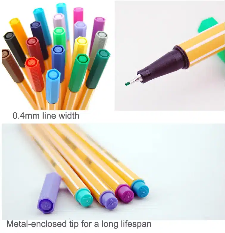 25pcs STABILO Point 88 Fineliner Fiber Pen Art Marker 0.4mm Felt Tip Sketching Anime Artist Illustration Technical Drawing Pens 11