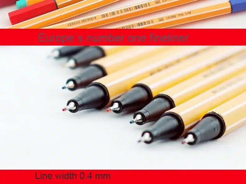 25pcs STABILO Point 88 Fineliner Fiber Pen Art Marker 0.4mm Felt Tip Sketching Anime Artist Illustration Technical Drawing Pens 14