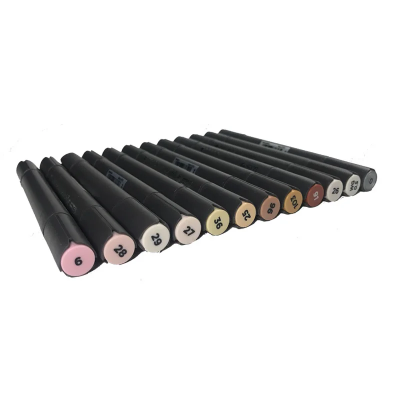 12 Colors STA Skin Tones Marker Pens Set Professional Character Sketch Markers For Painting Drawing Manga Design Art Supplies 22