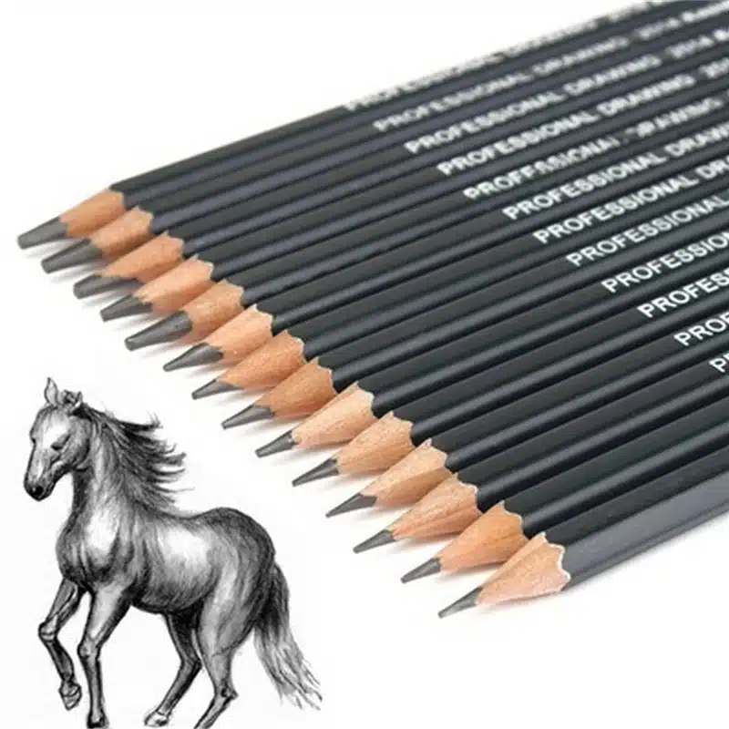 14pcs Sketch and Drawing Pencil Set HB 2B 6H 4H 2H 3B 4B 5B 6B 10B 12B 1B 10