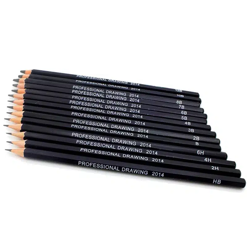 14pcs Sketch and Drawing Pencil Set HB 2B 6H 4H 2H 3B 4B 5B 6B 10B 12B 1B 9