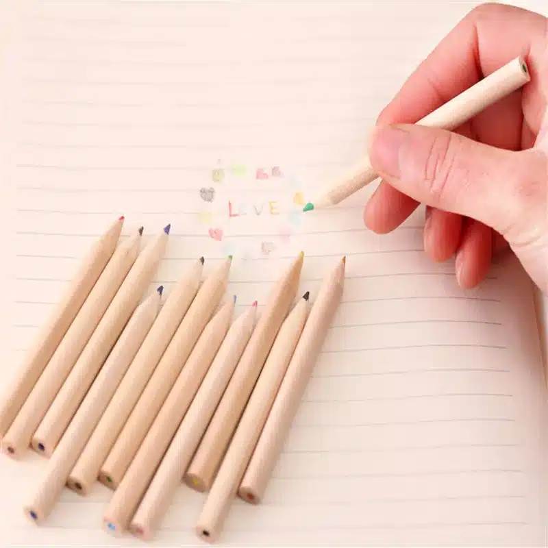 12Pcs/Box Mini Crayons Pencils Creative Stationery Cute Bear Pencils For School Girl Boy Colored Pencils YOUE SHONE 9
