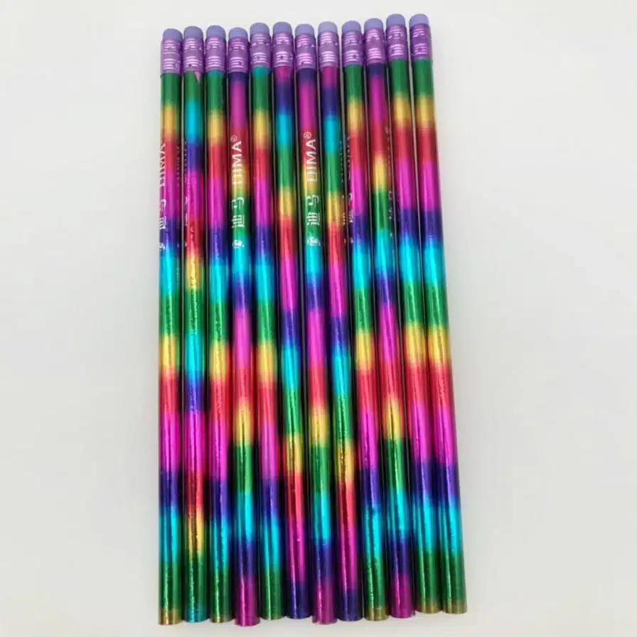Beautiful pencil wooden HB pencil environmental protection pencil learning office sketch pencil 6