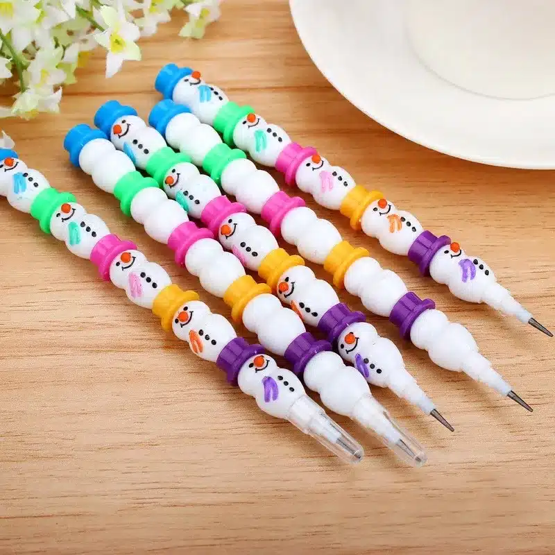 1PCS/Lot Stationery Cute Snowman Pencils Cartoon Gift Pencil With 5 Segments Assembled School And Office Supplies 6