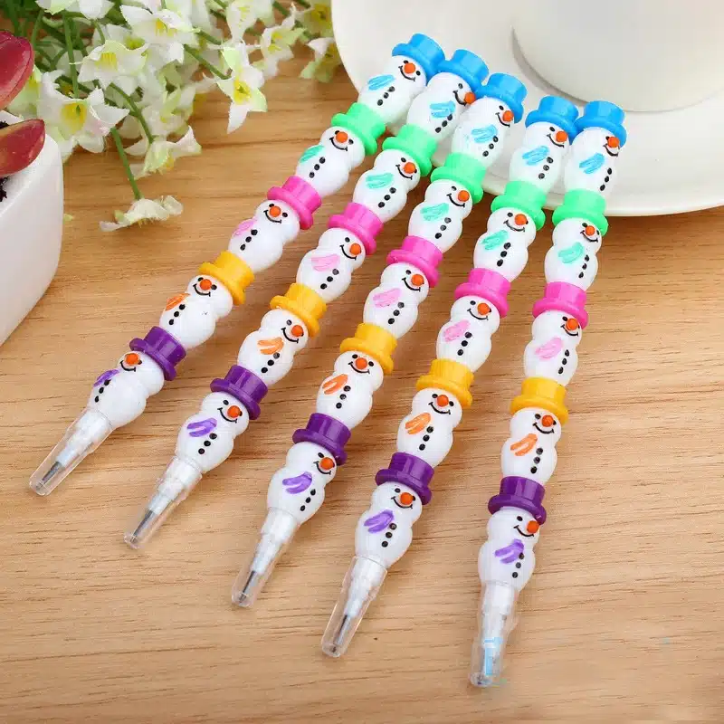 1PCS/Lot Stationery Cute Snowman Pencils Cartoon Gift Pencil With 5 Segments Assembled School And Office Supplies 9