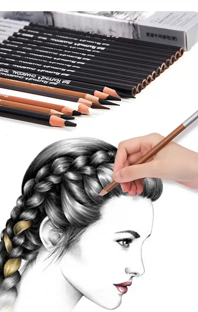 1Piece Art Soft Drawing Pencils Standard Brown/White Professional Sketching Painting Pencils For Student School Art Supplies 11