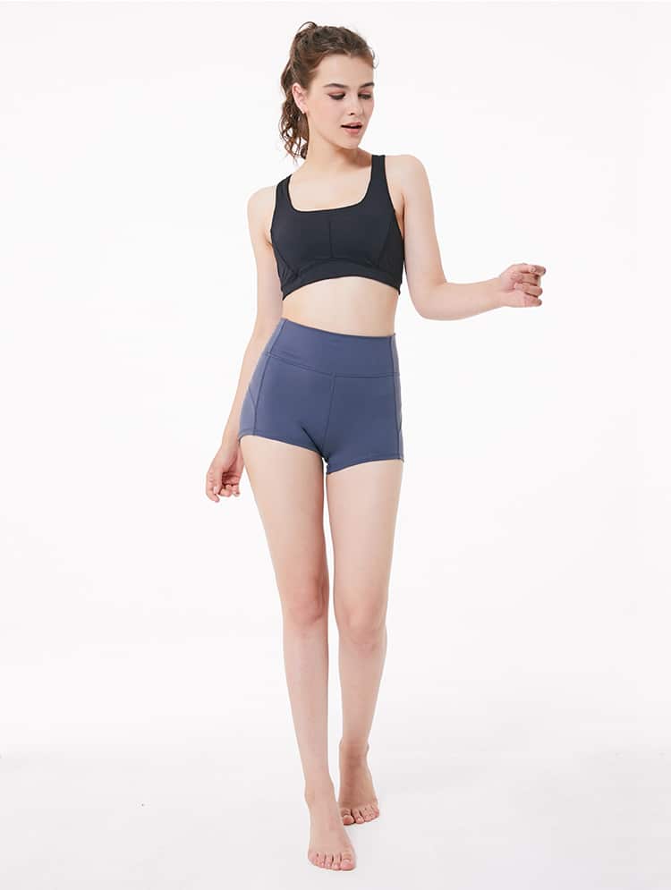 Coloravlue Soft Nylon Fitness Jogger Shorts Women High Waist Solid Sport Workout Shorts Slim Tummy Control Gym Athletic Shorts 28