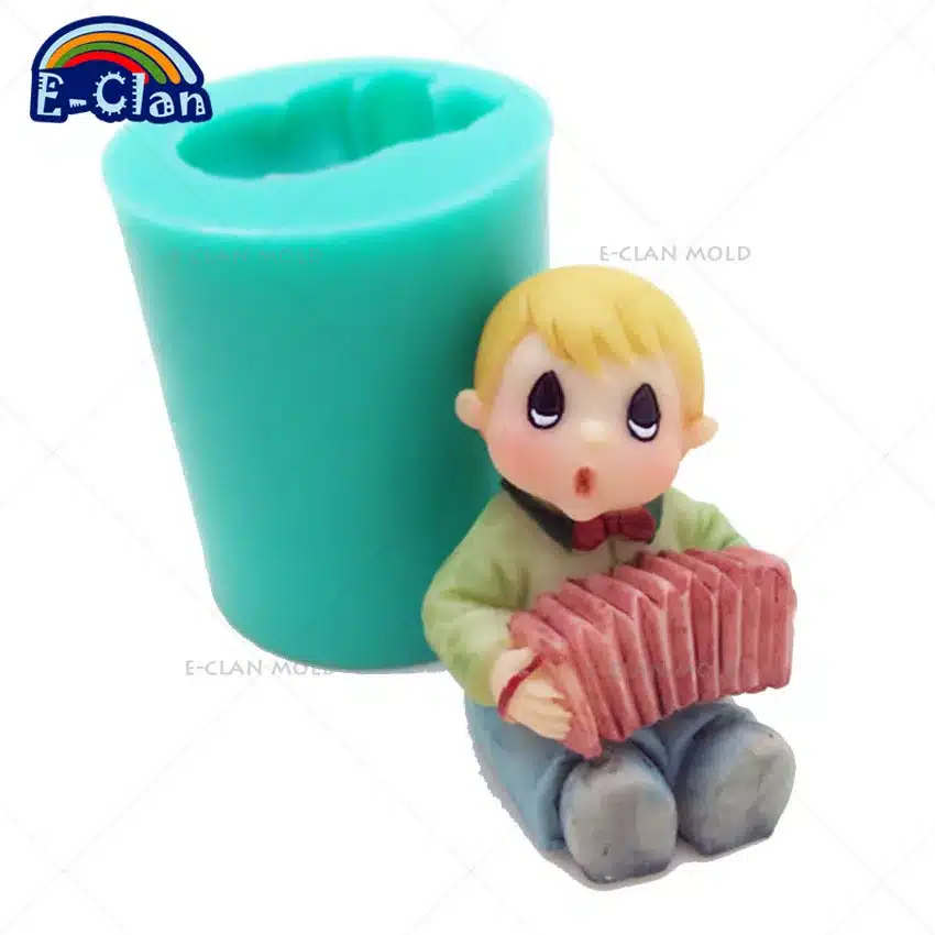 Accordion baby candle mold cake decorating tools soap molds cake form baking tool boy chocolate mould cake tools S0482BB25 5