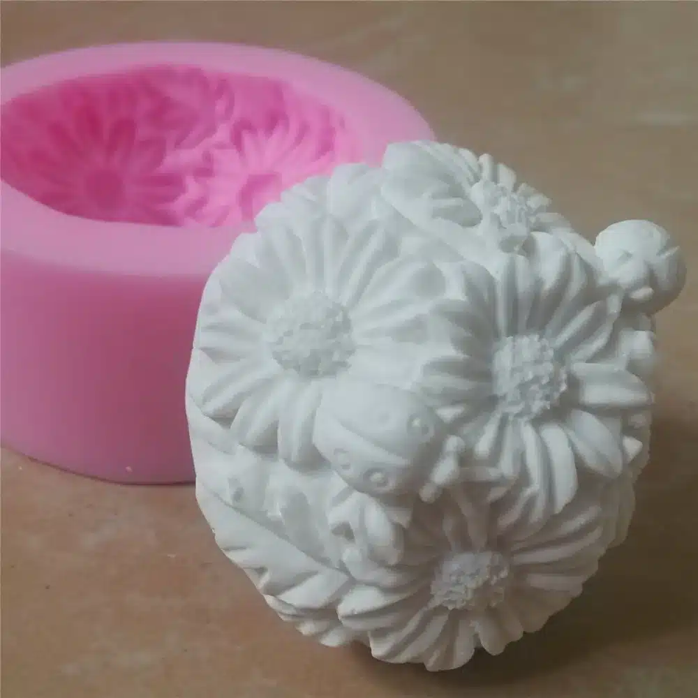 Great-Mold Sunflower Design Silicone Soap Mold Candle Mold DIY Round Silicone Mold for Soap Candle Making 11