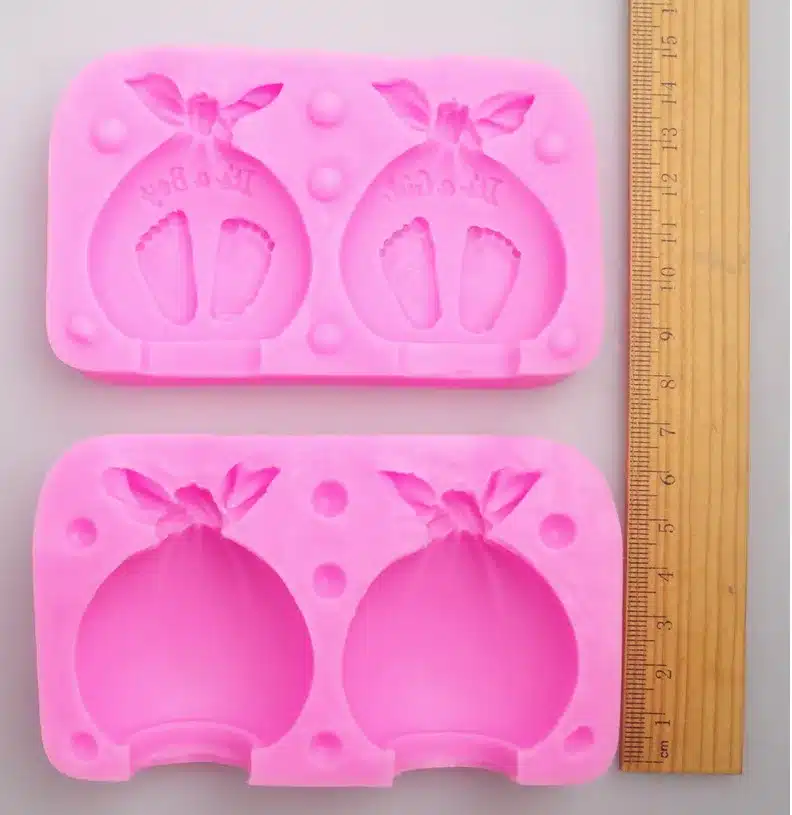 New! Gift baby 3D two-side silicone soap mold candle mold 2 pieces/set 3