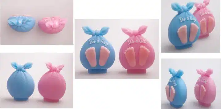New! Gift baby 3D two-side silicone soap mold candle mold 2 pieces/set 6